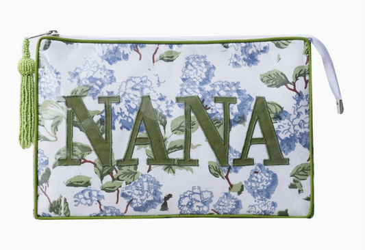 Personalized Hydrangea Makeup Bag with Applique Monogram