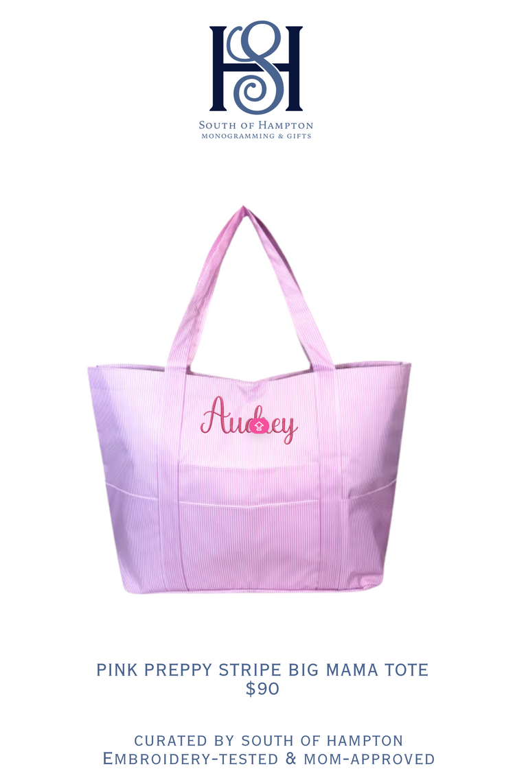Personalized Wipeable Seersucker Tote
