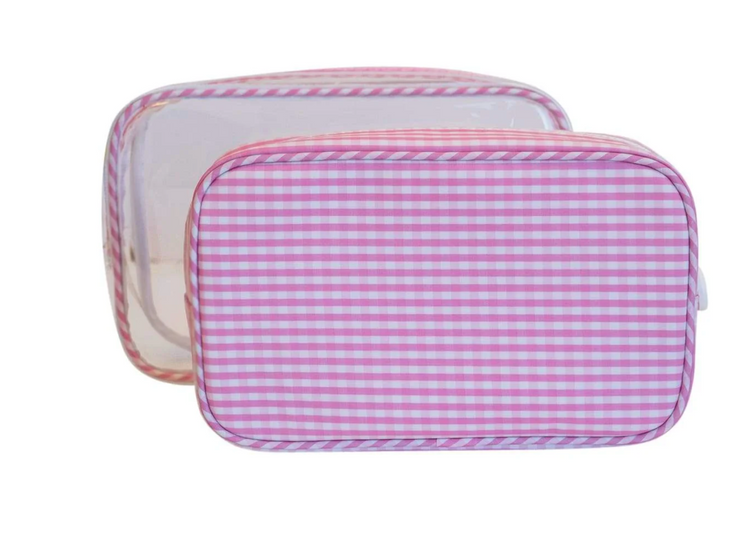 Clear Duo Gingham Travel Case