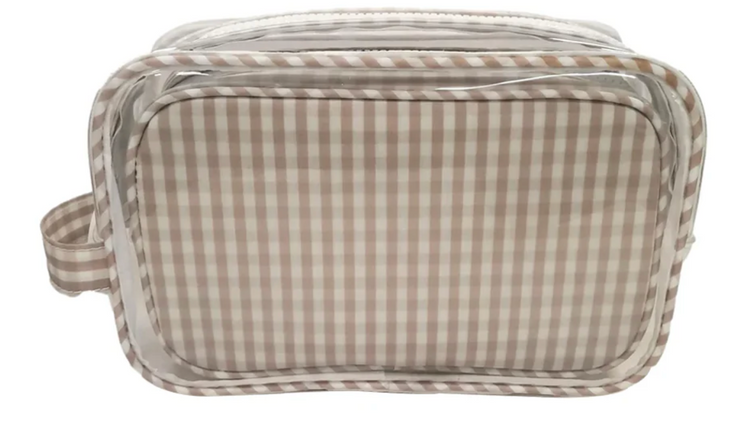 Clear Duo Gingham Travel Case