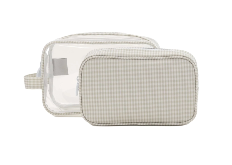 Clear Duo Gingham Travel Case