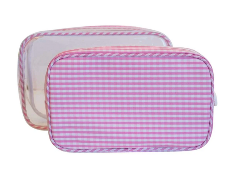 Clear Duo Gingham Travel Case