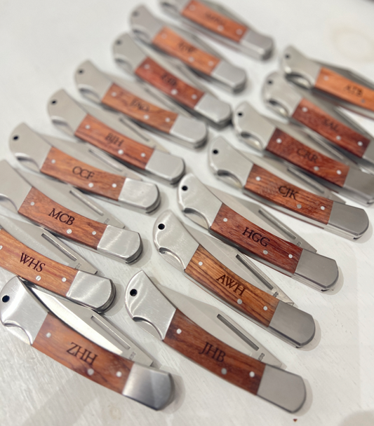 Personalized Wood Handle Pocket Knife | Custom Engraved Gift for Men