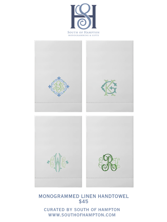 Monogrammed Linen Hand Towel