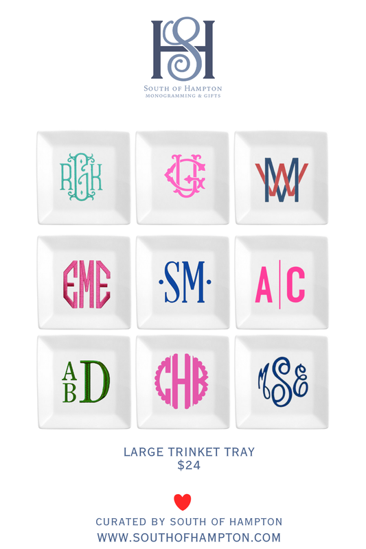 Large Personalized Monogram Trinket Tray | 5x5 Jewelry Dish