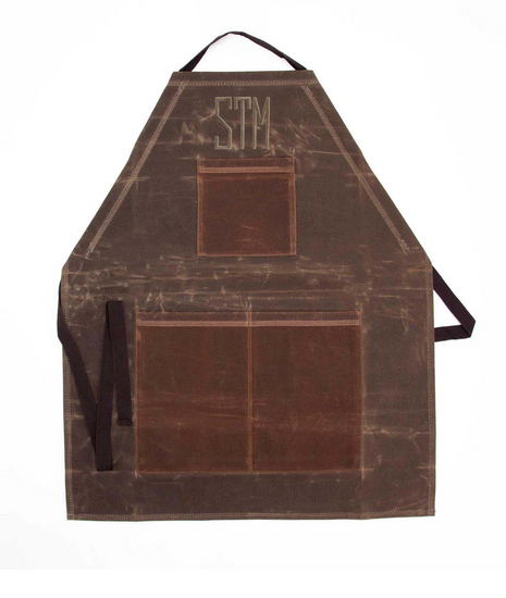 Waxed Canvas apron with a pocket 