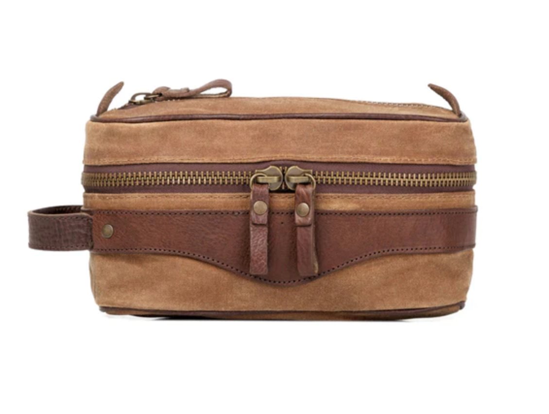 Campaign Waxed Canvas Toiletry Square Shave Kit - South of Hampton