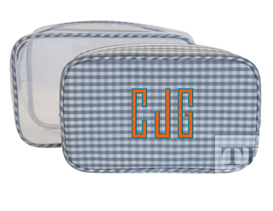 Clear Duo Gingham Travel Case - South of Hampton