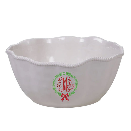 Perlette Cream Melamine Deep Bowl 11 in X 5 in - South of Hampton