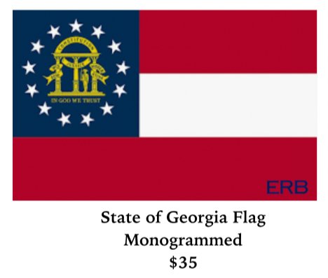 State of Georgia Monogrammed Flag - South of Hampton